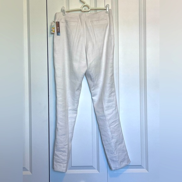 NWT ~ Eric Signature White lined linen pants - Picture 2 of 5